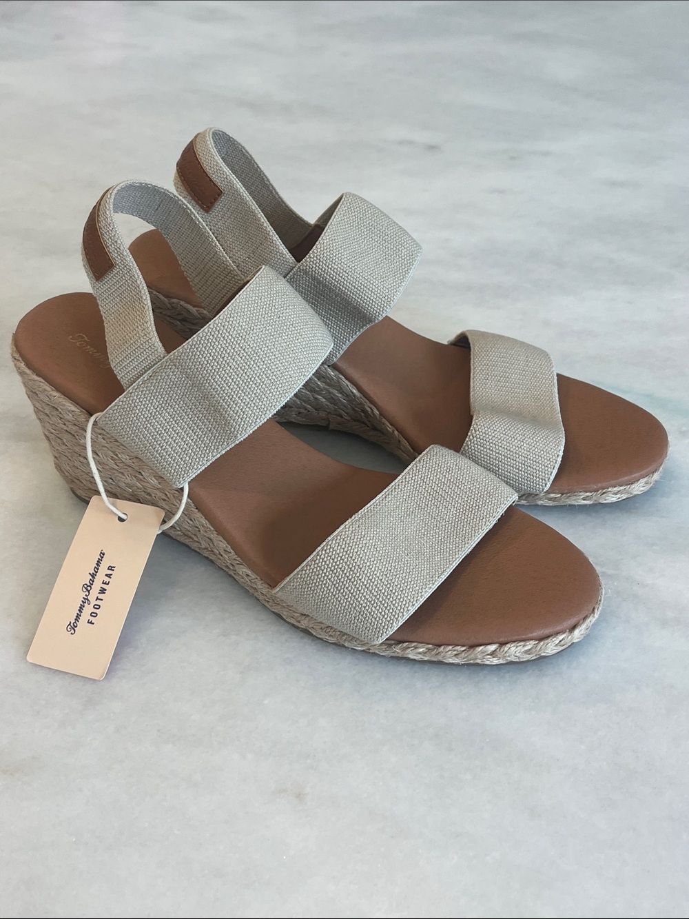 NWT Tommy Bahama André Assous Allison Stretch-Linen Wedges Size 8 - Picture 3 of 12